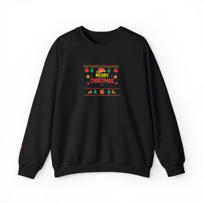 Merry Christmas Crewneck Sweatshirt — Festive Ugly Sweater Style Holiday Pullover