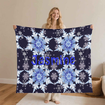 Blue Flannel Blanket - Breathable USA-Made 30x40in to 60x80in, Main Perspective | Our Phoenix Rise