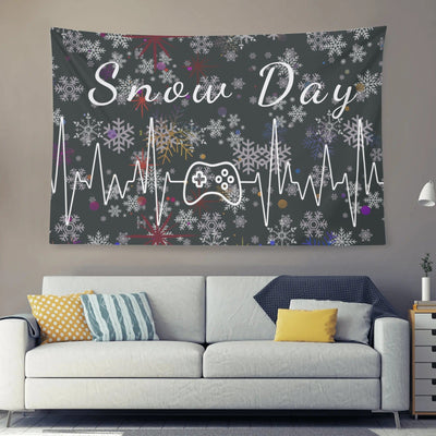 Snow Day Wall Tapestry Made in the USA Main Perspective | Our Phoenix Rise