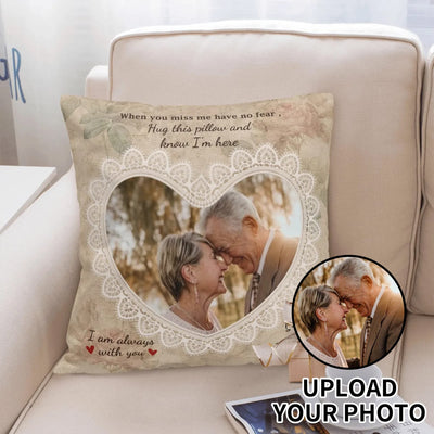 Personalized Photo Remembrance Pillow Cover - Couple on sofa | Our Phoenix Rise