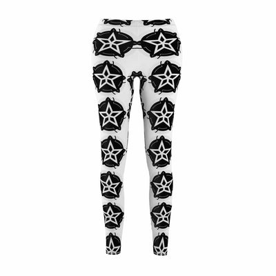 Black Star Pattern Women's Leggings - Front View | Our Phoenix Rise