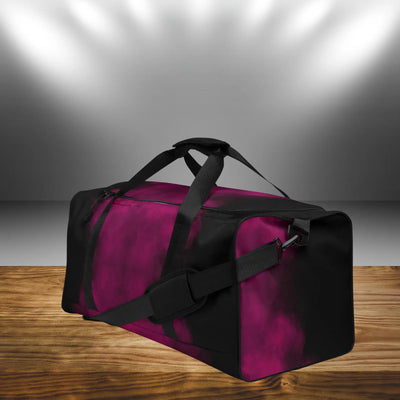 Maroon Abstract Print Duffle Bag - Front View with Feature Callouts - Detail 23 | Our Phoenix Rise