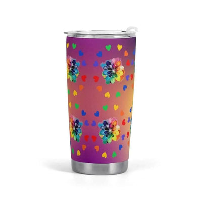 Vibrant Floral Insulated Car Cup Main Perspective | Our Phoenix Rise