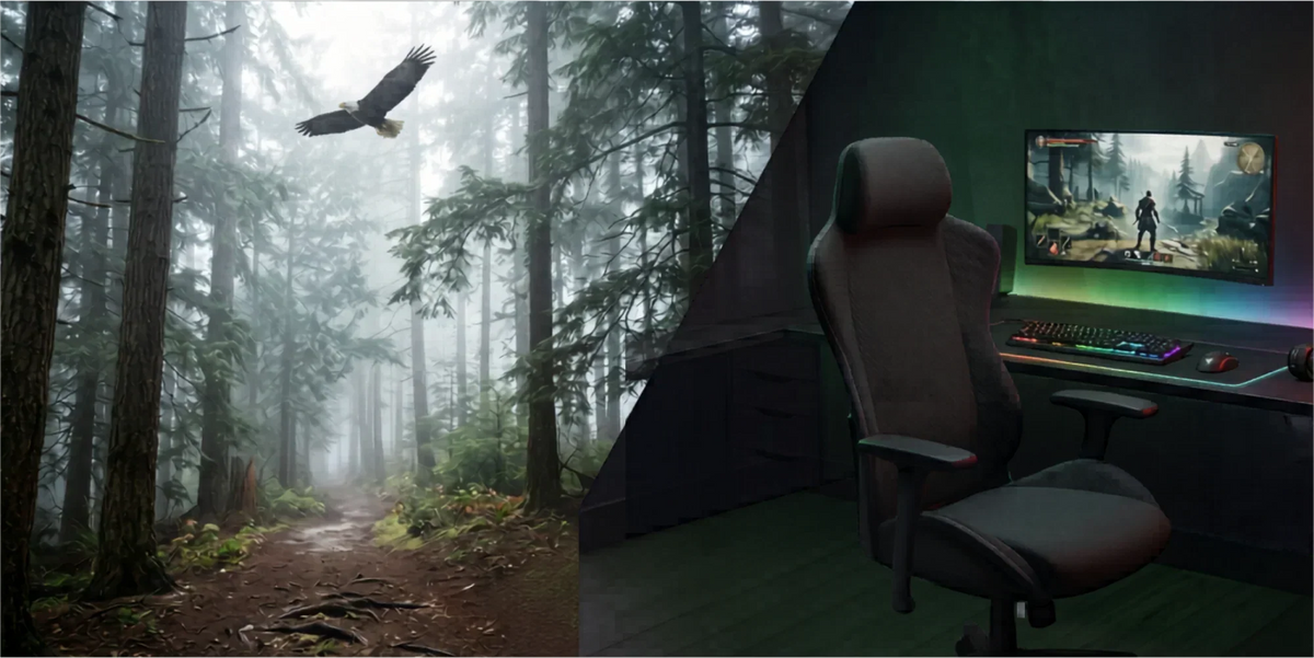 split screen nature and gaming