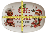 Gingerbread Christmas Serving Platter 10x14 Oval