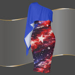 Patriotic One Shoulder Galaxy Flag Dress - American Pride | USA
