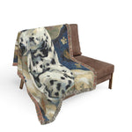 Dalmatian Dog Woven Blanket - Folded Blanket Showing Handcrafted Fringe | Our Phoenix Rise