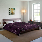 Purple Moon Phase Comforter - Center Moth and Moon Motif | Our Phoenix Rise