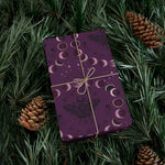 Moon Phase Pattern Gift Wrap Paper | Purple Lunar Wrapping Paper