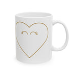 Minimal Line Heart Mug | Ceramic Coffee Cup