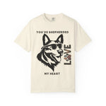 German Shepherd T-shirt - 'Shepherded My Heart' Comfort Tee - Iron Phoenix GHG
