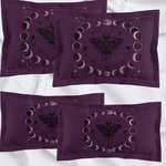 Moon Phase Moth Pillow Sham — Gothic Celestial Microfiber Pillowcase