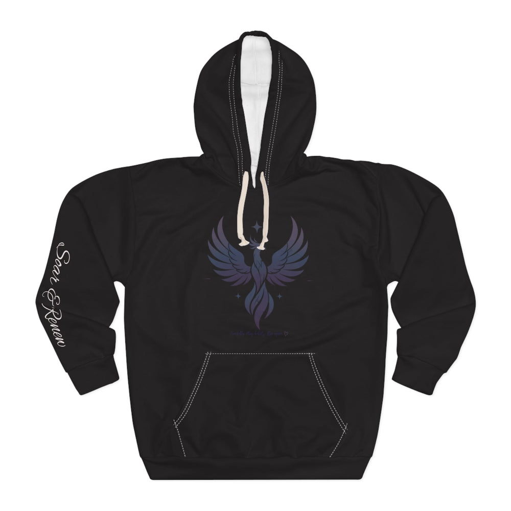 Phoenix Wings Hoodie — Inspirational 'Rise & Renew' Black Pullover