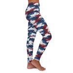 Patriotic Watercolor Camo Leggings - close up fabric detail, comfortable stretch | Our Phoenix Rise