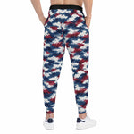Red White Blue Houndstooth Joggers - Model Wearing Joggers Full Length | Our Phoenix Rise