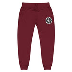 Embroidered Star Compass Sweatpants — White Fleece Joggers