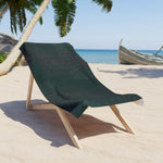 Dark Teal Geometric Beach Towel - On Beach Chair | Our Phoenix Rise