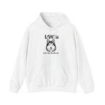 Funny Husky Dog Hoodie - Folded Stack of White Hoodies with Design | Our Phoenix Rise