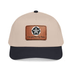 Baseball Cap — Leather Patch “I’m Perfectly Fine” Star Emblem
