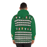 Festive Green Christmas Penguin Hoodie - Back Flat Lay | Our Phoenix Rise