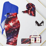 Patriotic One Shoulder Galaxy Flag Dress - American Pride | USA