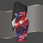 One Shoulder Patriotic Star-Spangled Dress | USA Pride
