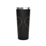 Minimal Gold Heart Outline Tumbler - Side Profile | Our Phoenix Rise
