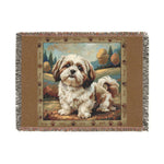 Shih Tzu Woven Blanket - Medium Size on Living Room Chair | Our Phoenix Rise