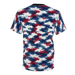 Patriotic Freedom T-Shirt - close up of American flag rose and "FREEDOM" text | Our Phoenix Rise