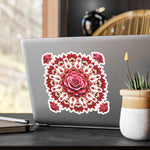 Rose Mandala Vinyl Decal — Kiss-Cut Floral Sticker for Laptops, Water Bottles & Windows