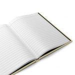 Thanking Past Self Hardcover Journal - angled view, open with visible lined pages | Our Phoenix Rise
