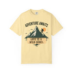 Mountain Hiking Graphic T-Shirt - Banana Yellow Front View | Our Phoenix Rise