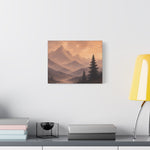 Misty Mountain Sunrise Canvas Wall Art - Large Size Above Sofa Mockup | Our Phoenix Rise