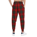 Ugly Christmas Plaid Joggers - Red Tartan Model Wearing Back View | Our Phoenix Rise