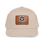 Baseball Cap — Leather Patch “I’m Perfectly Fine” Star Emblem