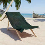 dark green hibiscus tropical beach towel - rolled up | Our Phoenix Rise