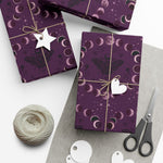 Moon Phase Pattern Gift Wrap Paper | Purple Lunar Wrapping Paper