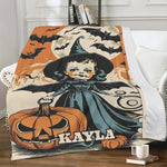 Personalized Halloween Throw Blanket - Witch Design on Couch | Our Phoenix Rise