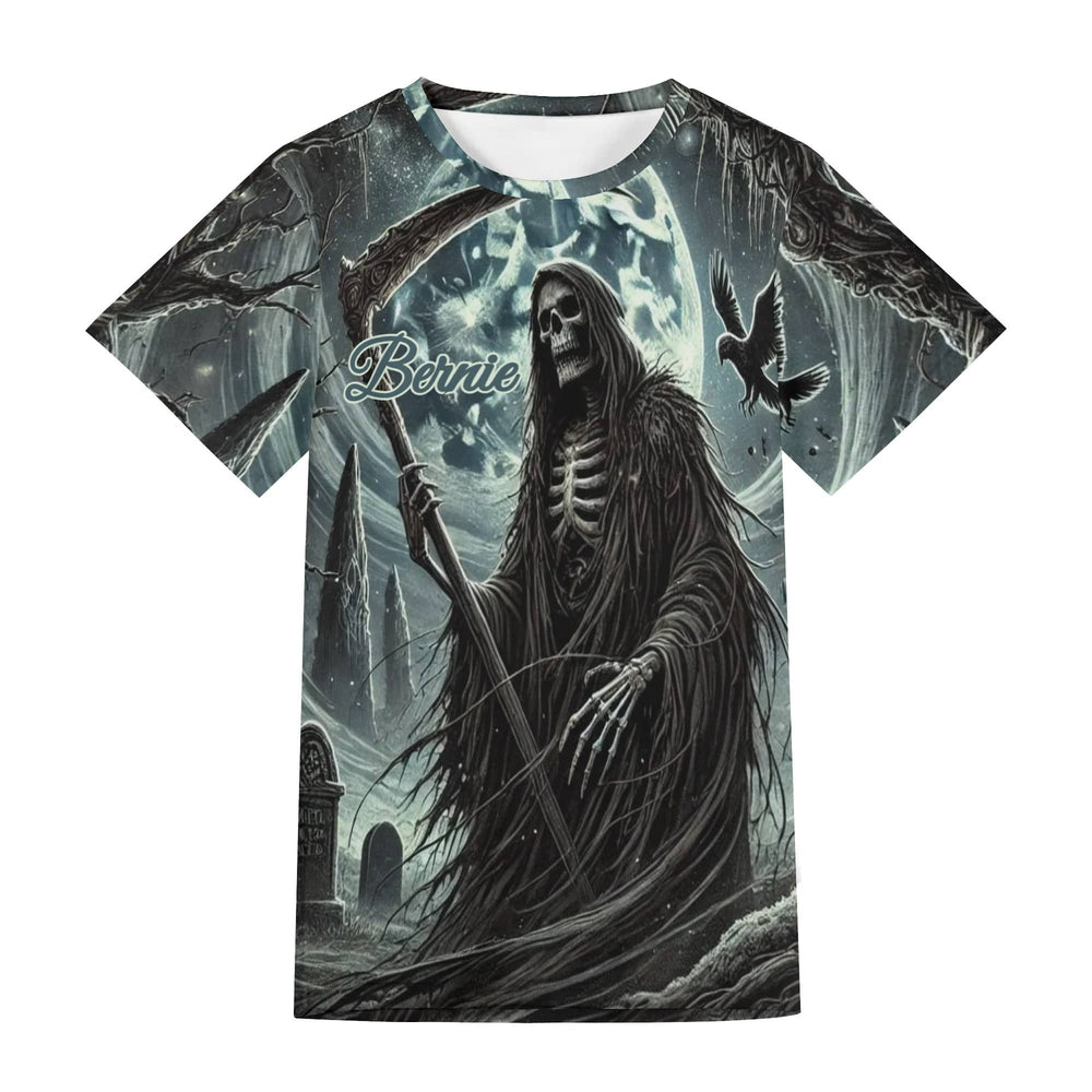 Personalized Dark Grey Grim Reaper T-Shirt