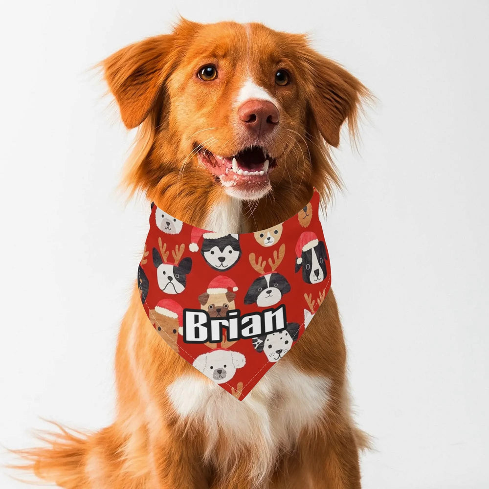 Personalized Christmas Dog Bandana