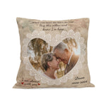 Personalized Photo Remembrance Pillow Cover - Couple close-up white background | Our Phoenix Rise