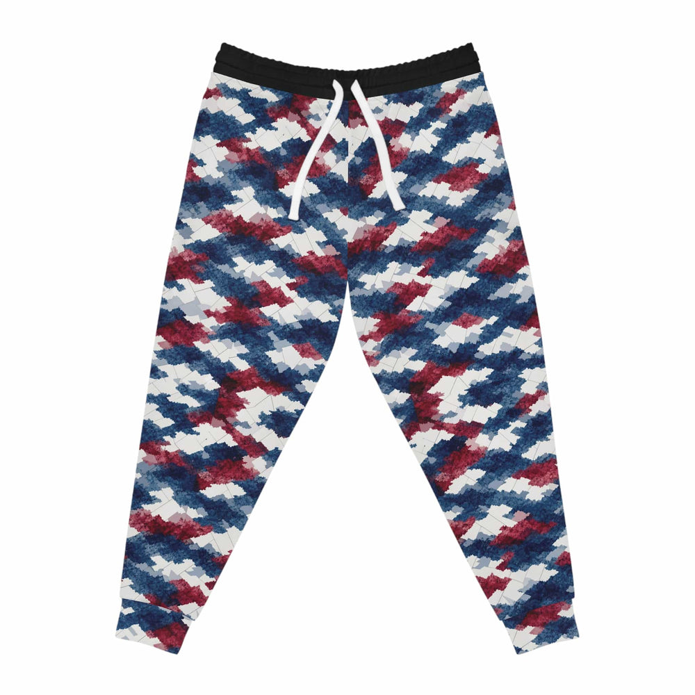Red White Blue Houndstooth Joggers