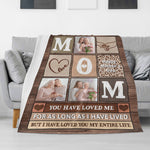 Personalized Mothers Day Photo Blanket - Rustic wood grain design on sofa | Our Phoenix Rise