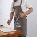 Personalized Dad Apron Man Myth Legend - Close up of leather strap and metal clasp | Our Phoenix Rise