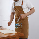 Personalized Dad Apron Man Myth Legend - Close up of bottom hem and stitching | Our Phoenix Rise