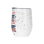 Personalized Patriotic 12oz Wine Tumbler - Front view with lid on white background | Our Phoenix Rise