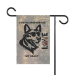 German Shepherd Garden Flag - Front view on smaller stand | Our Phoenix Rise