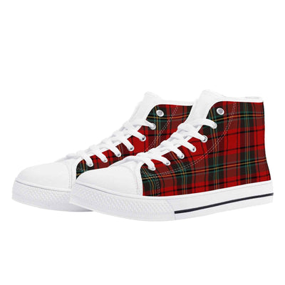 Red Plaid Christmas High Top Canvas Shoes - Pair, festive design | Our Phoenix Rise