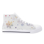 Elegant Womens Christmas Canvas High Top Sneakers with 2.4cm Heel