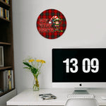 Not Today Santa Christmas Round Metal Sign - full front view | Our Phoenix Rise